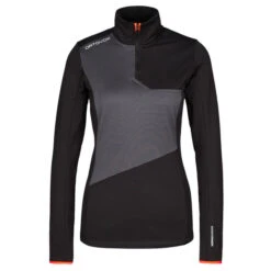 Ortovox FLEECE LIGHT ZIP NECK W Damen Fleecepullover BLACK RAVEN